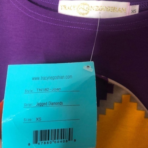 NWT Tracy Negoshian Jagged Diamonds Shift Dress sleeveless ponte knit XS - Picture 4 of 8